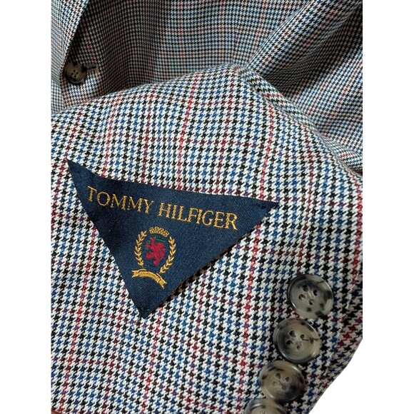 Tommy Hilfiger Mens Houndstooth Blazer 48L Wool/Silk Blend - Picture 3 of 7
